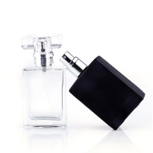 30ml 1OZ clear black Refillable vintage Square Empty Glass Perfume Atomizer Bottle
